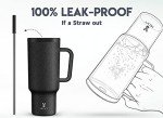 40oz Insulated Tumbler with Handle and Straw
