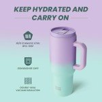 40 oz Stainless Steel Tumbler with Handle & Straw