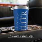 Custom Engraved 30 Oz Navy Blue Tumbler