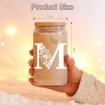 Personalized 16 oz Glass Tumbler with Lid and Straw