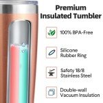 Customized 20oz Rose Gold Stainless Steel Tumbler
