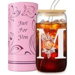 Custom Monogram Tumbler with Bamboo Lid 16 oz