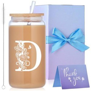 Personalized Monogrammed Glass Tumblers with Lids