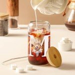 Custom Monogram Tumbler with Bamboo Lid 16 oz