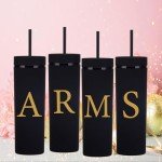Personalized Letter K 16oz Skinny Tumbler