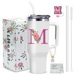 Personalized Monogram Tumbler with Straw for Women