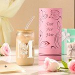 Custom Monogram Tumbler with Bamboo Lid 16 oz