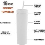 Custom 16 oz Initial White Skinny Tumbler