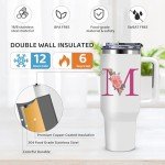 Personalized Monogram Tumbler with Straw for Women
