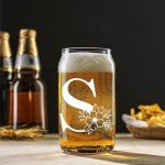 Personalized Monogrammed Glass Tumbler with Straw