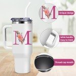 Personalized Monogram Tumbler with Straw for Women