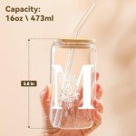 Custom Monogram Tumbler with Bamboo Lid 16 oz