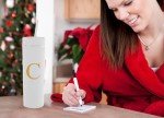 Custom 16 oz Initial White Skinny Tumbler