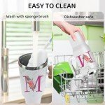 Personalized Monogram Tumbler with Straw for Women
