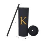 Personalized Letter K 16oz Skinny Tumbler