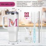 Personalized Monogram Tumbler with Straw for Women