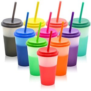 12oz Color Changing Tumblers with Lids & Straws