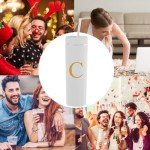 Custom 16 oz Initial White Skinny Tumbler