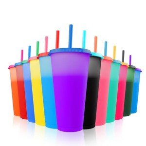 VASOLERIA 12-Pack Color Changing Tumblers with Straws