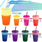 Color Changing Tumblers with Lids & Straws - 7 Pack