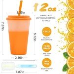 12oz Color Changing Tumblers with Lids & Straws