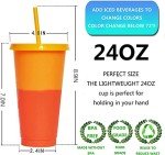 Color Changing Tumblers - 5 Pack, 24oz