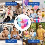 VASOLERIA 12-Pack Color Changing Tumblers with Straws