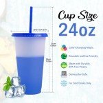 19pcs Color Changing Tumblers with Lids and Straws