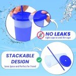 19pcs Color Changing Tumblers with Lids and Straws