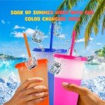 19pcs Color Changing Tumblers with Lids and Straws