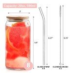 8-Piece Glass Tumbler Set with Bamboo Lids