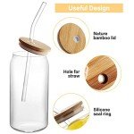 8-Piece Glass Tumbler Set with Bamboo Lids