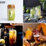 20 Oz Glass Tumblers with Lids and Straws