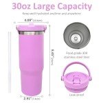 30 oz Insulated Tumbler with Handle and Straw
