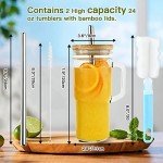 Bamboo Lid Tumbler Set - 24oz Mason Jars