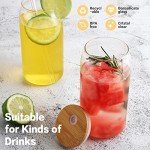 8-Piece Glass Tumbler Set with Bamboo Lids