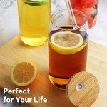 8-Piece Glass Tumbler Set with Bamboo Lids