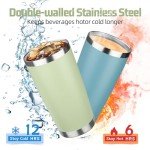 20 oz Stainless Steel Insulated Tumbler - Green Tea