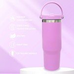 30 oz Insulated Tumbler with Handle and Straw