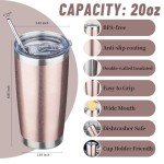 YEBTS 20 oz Insulated Coffee Tumbler - Rose Gold
