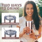 YEBTS 20 oz Insulated Coffee Tumbler - Rose Gold