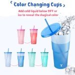 Color Changing 40 oz Tumblers with Lids and Straws