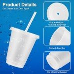 15 Pack Glitter Tumbler Cups with Straws 16 oz