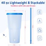 Color Changing 40 oz Tumblers with Lids and Straws