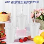 15 Pack Glitter Tumbler Cups with Straws 16 oz