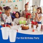 15 Pack Glitter Tumbler Cups with Straws 16 oz