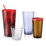 16 oz Red Heavy-Duty Plastic Tumblers (Set of 4)