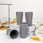8-Pack Dark Grey Wheat Straw Tumblers