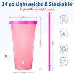 Color Changing Reusable Plastic Tumblers - 6 Pack