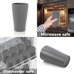 8-Pack Dark Grey Wheat Straw Tumblers